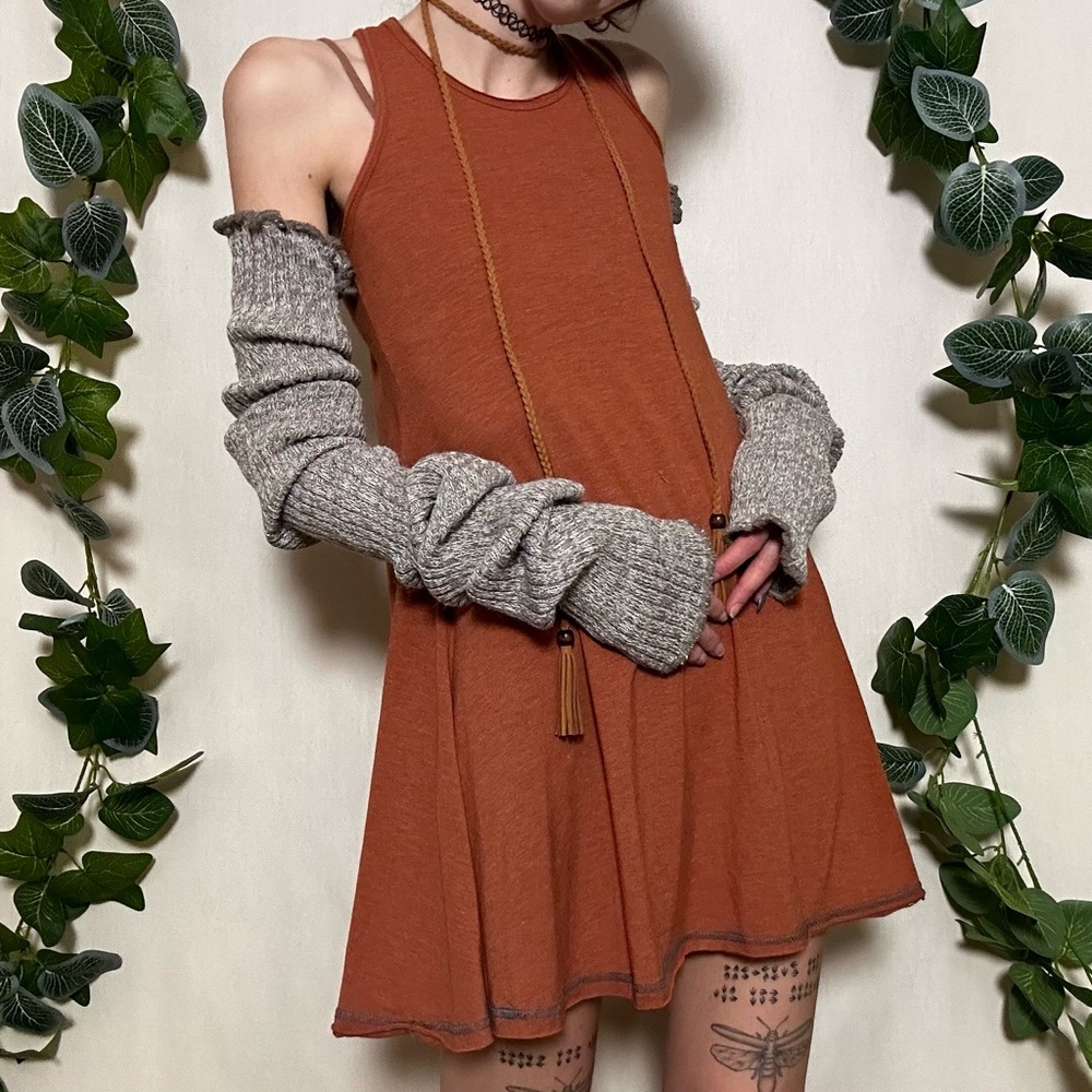 Natural Life burnt orange a-line mini dress S